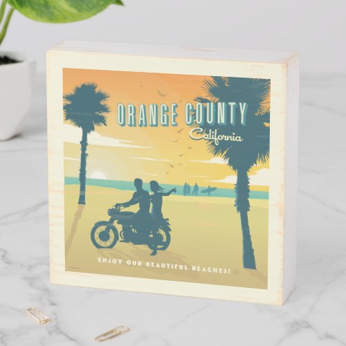 Orange County California Beaches Wooden Box Sign