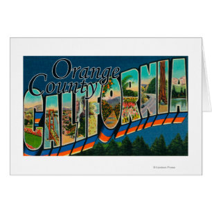 Orange County, California - Large Letter Scenes Cards