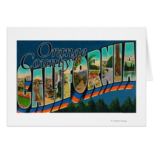 Orange County, California - Large Letter Scenes Cards (Front Horizontal)