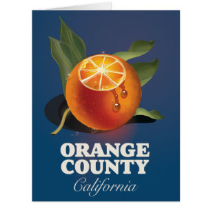 Orange County California travel poster. Cards