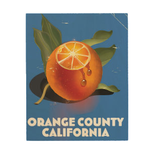 Orange County California Wood Wall Art