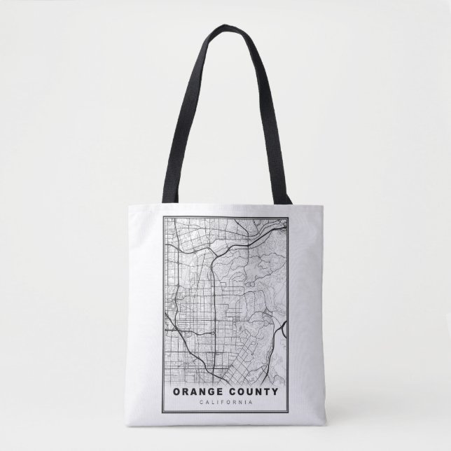 Orange County Map Tote Bag (Front)