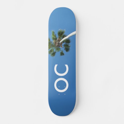 Orange County OC Palm Tree Skateboard Deck Art