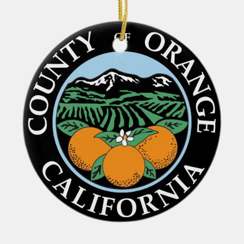 Orange county seal ceramic ornament