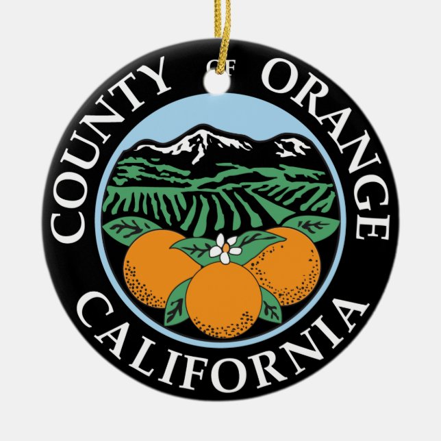 Orange county seal ceramic ornament (Front)