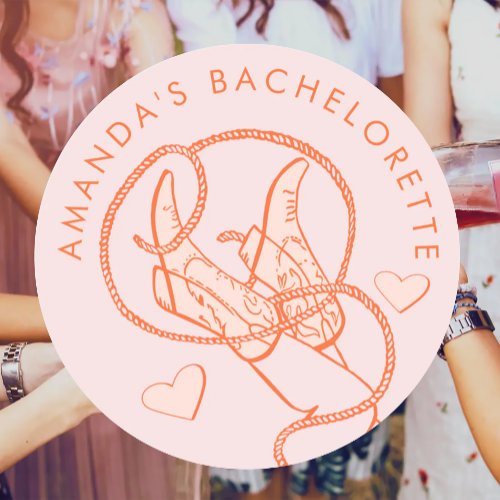 Orange Cowgirl Disco Bachelorette Sticker