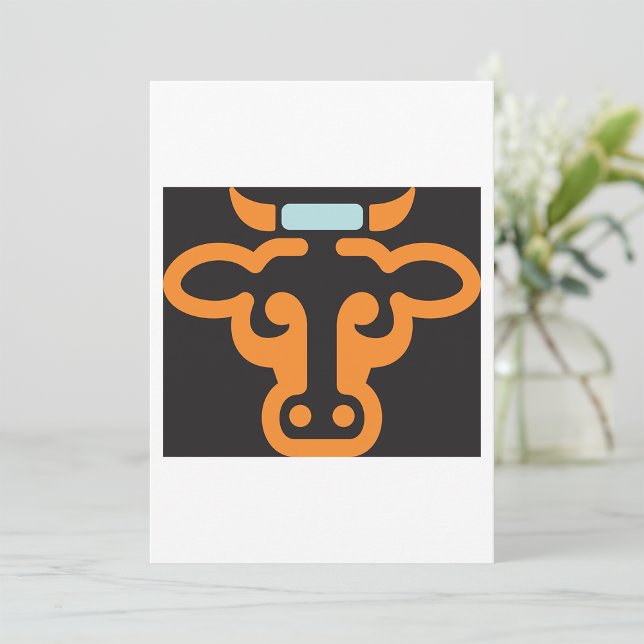 Orange Cows Head Invitations (Creator Uploaded)