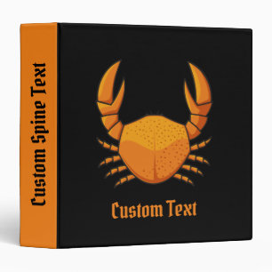Orange Crab 3 Ring Binder