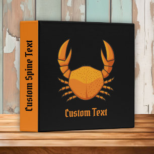 Orange Crab 3 Ring Binder