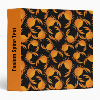 Orange Crab Background 3 Ring Binder