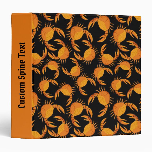 Orange Crab Background 3 Ring Binder (Front/Spine)