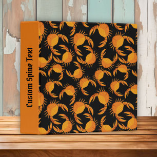 Orange Crab Background 3 Ring Binder