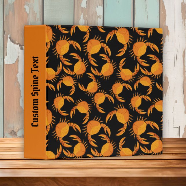 Orange Crab Background 3 Ring Binder (Creator Uploaded)