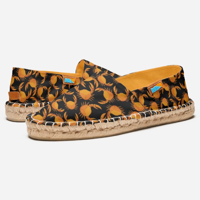 Orange Crab Background Espadrilles (Angled)