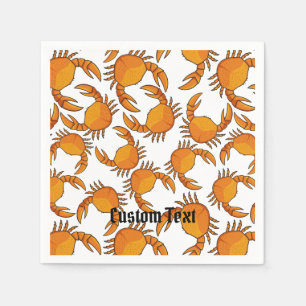 Orange Crab Background Napkins