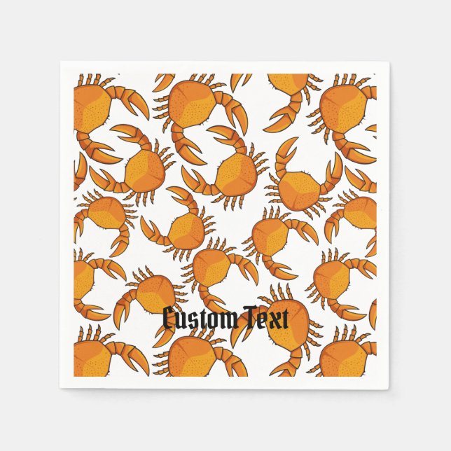 Orange Crab Background Napkins (Front)