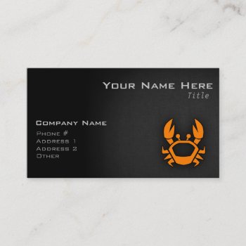 Orange Crab Business Card by ColorStock at Zazzle