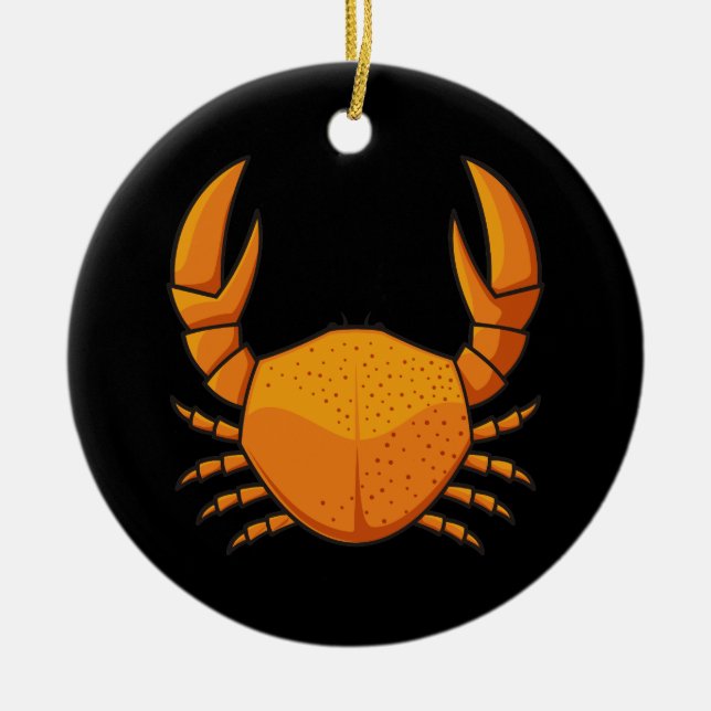 Orange Crab Ceramic Ornament (Front)