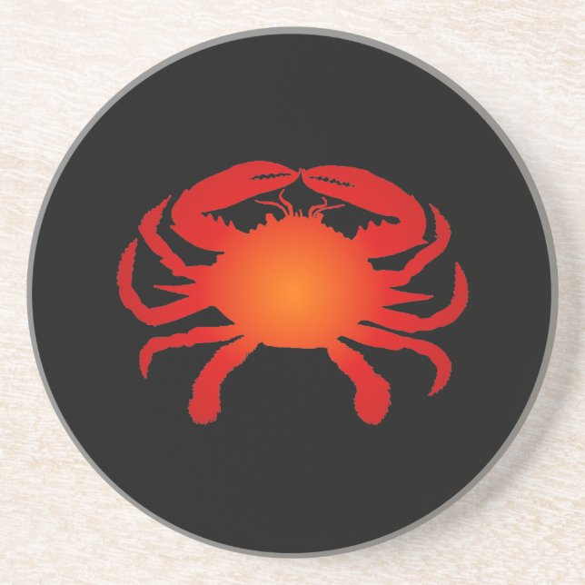 Orange Crab Drink Coaster (Front)