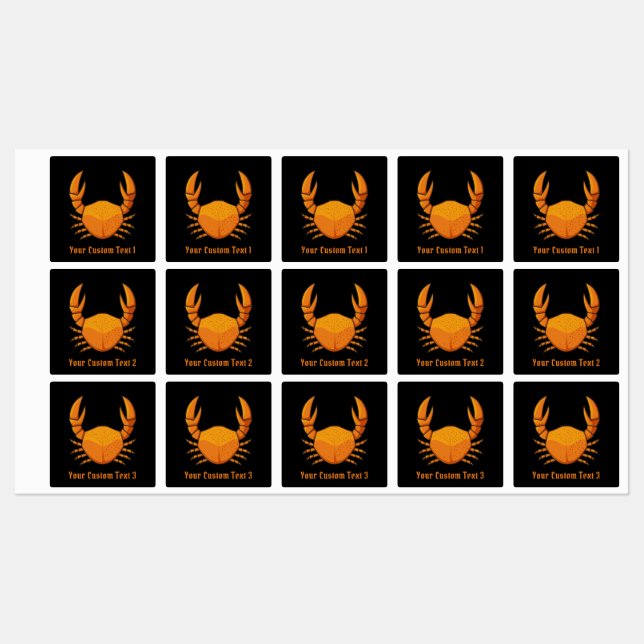 Orange Crab Labels (Sheet)