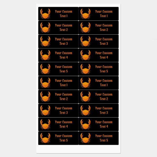 Orange Crab Labels (Sheet)