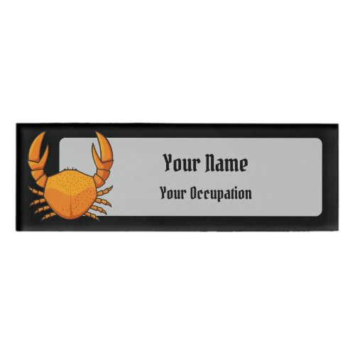 Orange Crab Name Tag