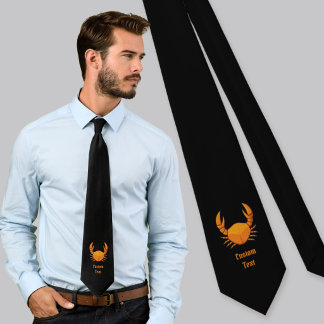 Orange Crab Neck Tie