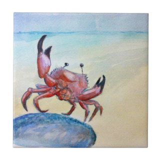Orange Crab on the Beach Tile