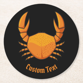 Orange Crab Round Paper Coaster