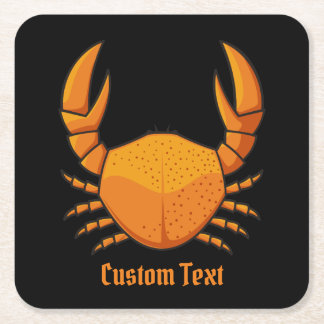 Orange Crab Square Paper Coaster
