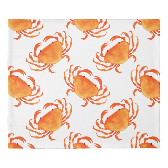 Orange crabs seamless pattern duvet cover (Front)