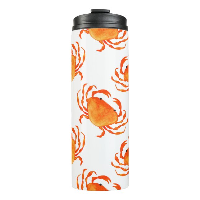 Orange crabs seamless pattern thermal tumbler (Front)