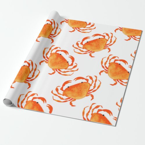 Orange crabs seamless pattern wrapping paper