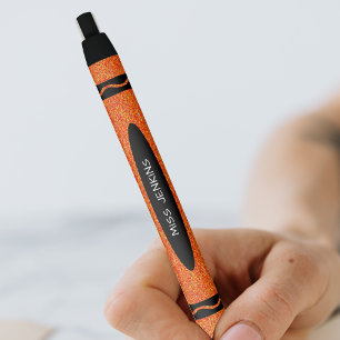 Orange Crayon Teacher Pen