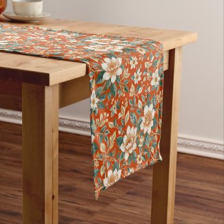 Orange, Cream and Teal Cottage Floral