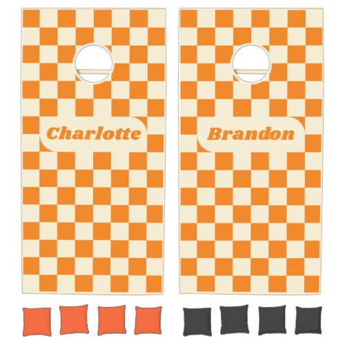 Orange & Cream Checker with Names