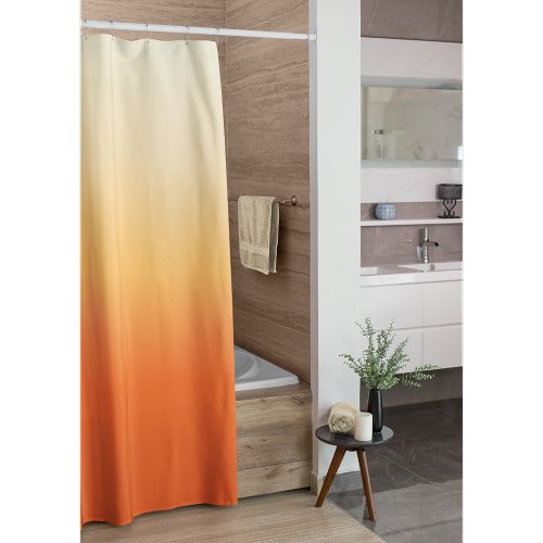 Orange Cream Gradient Minimal Simple Shower Curtain