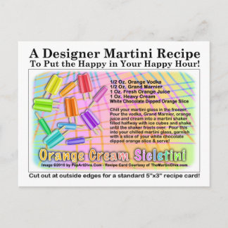Orange Cream Sickletini Ice Cream Martini Postcard