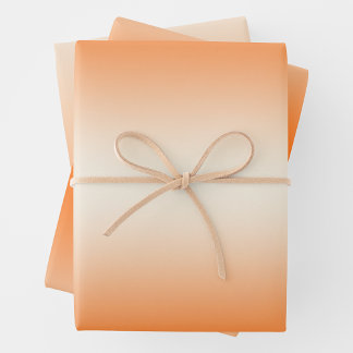 Orange & Cream Trendy & Elegant Gradient Wrapping Paper Sheets