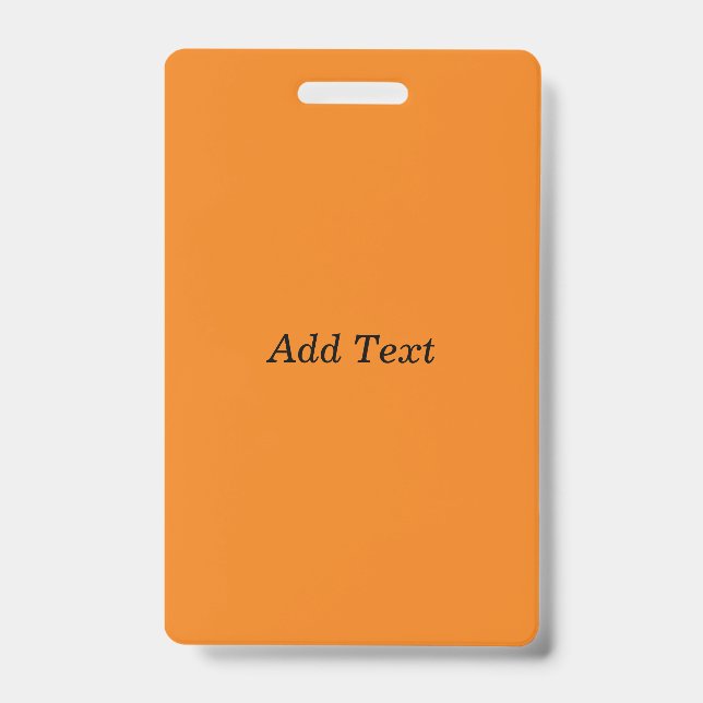 Orange Create Your Own Add Text Custom Badge (Front)