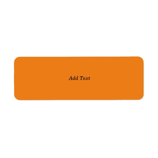 Orange Create Your Own Add Text Custom Label (Front)