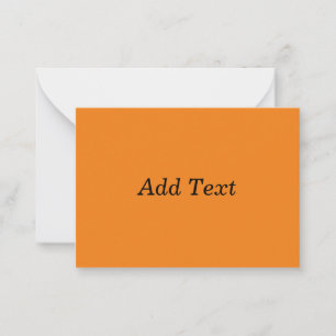 Orange Create Your Own Add Text Custom Note Card