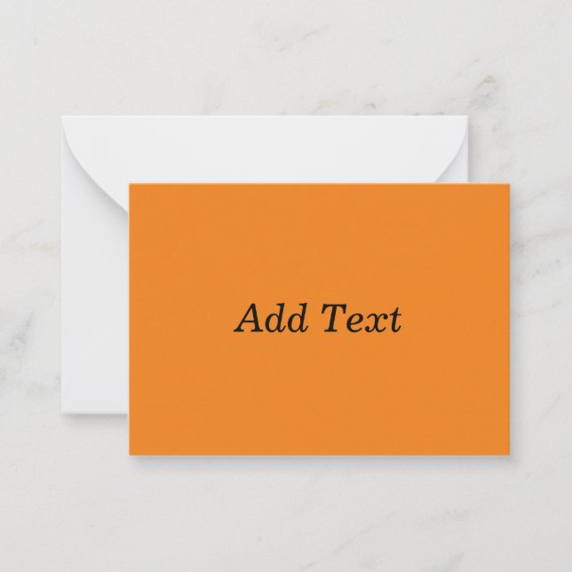 Orange Create Your Own Add Text Custom Note Card (Front)