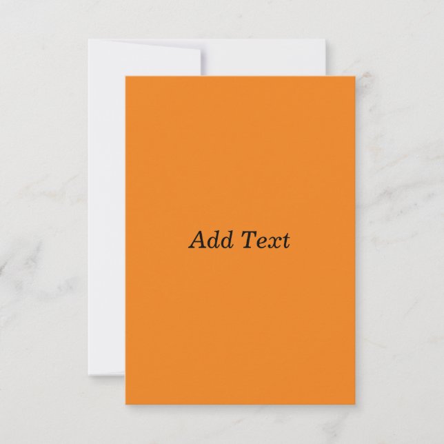 Orange Create Your Own Add Text Custom Thank You Card (Front)