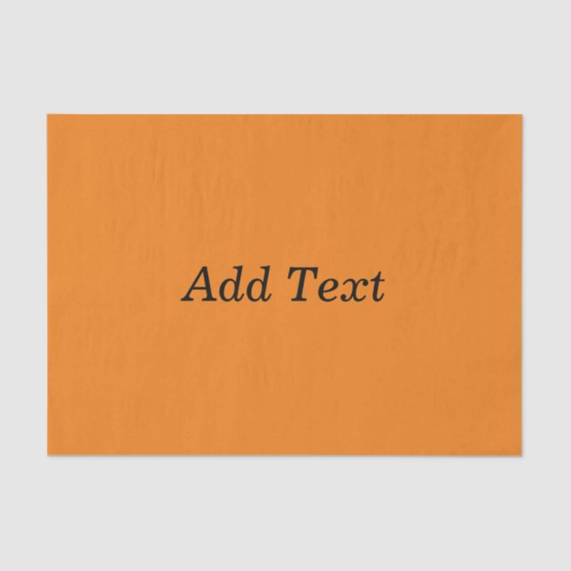 Orange Create Your Own Add Text Custom Tissue Paper (Front)