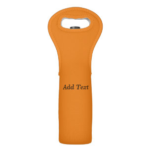 Orange Create Your Own Add Text Custom Wine Bag