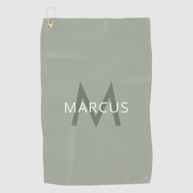 Orange Create Your Own Personalized Light Green Golf Towel (Front)