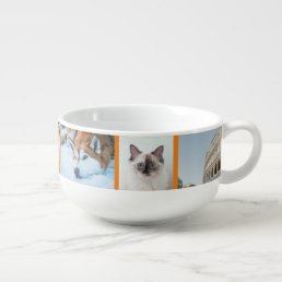 Orange | Create Your Photo Collage Custom Modern Soup Mug