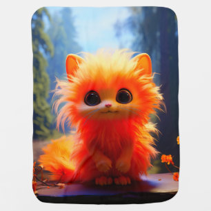 Orange Creature Baby Blanket