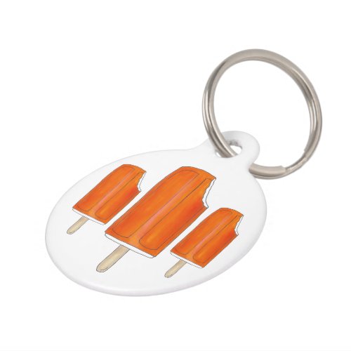 Orange Creme Ice Cream Popsicle Creamsicle Dessert Pet Name Tag